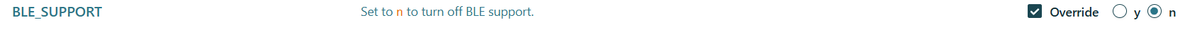 Advanced Configuration BLE_SUPPORT