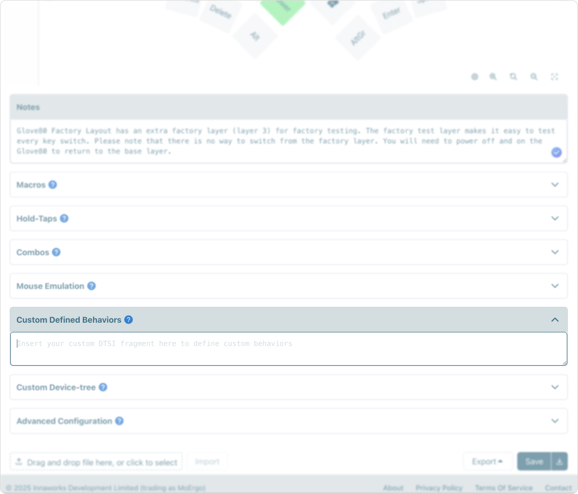 Custom defined behaviors